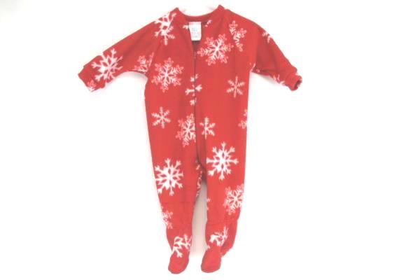 Christmas Holiday Red Snowflake One Piece Pajama Snug as a Bug Unisex 6-12 Month