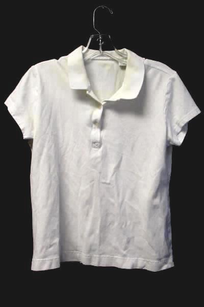 Women's White 1/4 Button Up Cotton Polo Shirt By Lady Hathaway Size L