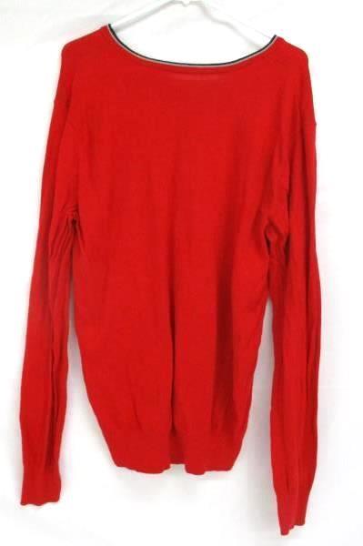 V Neck Sweater American Eagle Outfitters Red Knit Long Sleeve Prep Fit Men's M