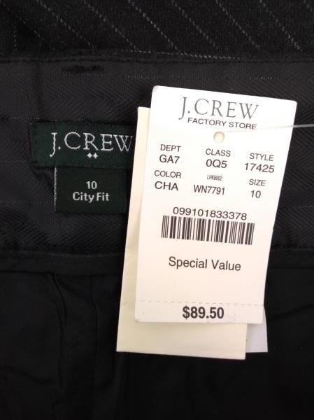 J.CREW Gray Striped Wool Blend CITY FIT Career Wide Dress Pants Size 10 NWT