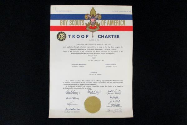 1964 & 1965 Boy Scouts Charter Certificate McMinnville OR Elks ClubTroop 233