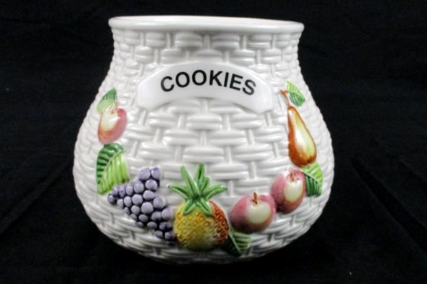 Harry & David Portugal Santos Fruits Pottery Cookie Jar NO Lid 6" Handpainted