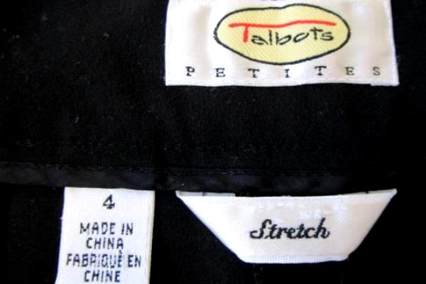 Women's Black Dress Pants Stretchy w/ Pockets Button Zipper By Talbot's Size 4