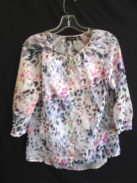 Apt.9 Women's Multi-Colored Cheetah Print Button Up Blouse Size PXS