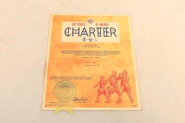 1976 & 1978 Boy Scouts Charter Certificate McMinnville OR Elks ClubTroop 233