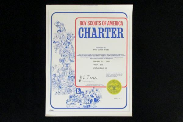 1981 & 1985 Boy Scouts Charter Certificate McMinnville OR Elks ClubTroop 233