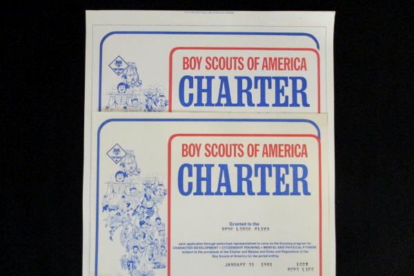 1981 & 1985 Boy Scouts Charter Certificate McMinnville OR Elks ClubTroop 233