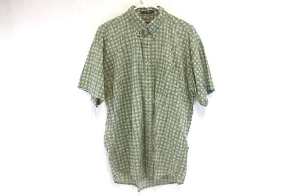 Chaps Ralph Lauren 100% Cotton Men's Button Up Short Sleeve Shirt Green Sz Large