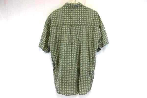 Chaps Ralph Lauren 100% Cotton Men's Button Up Short Sleeve Shirt Green Sz Large