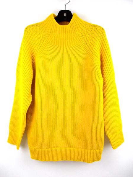 VICTORIA BECKHAM Yellow 100% Wool "Gauge Change Polo Neck Jumper" Sweater Sz 2
