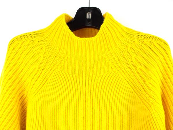 VICTORIA BECKHAM Yellow 100% Wool "Gauge Change Polo Neck Jumper" Sweater Sz 2