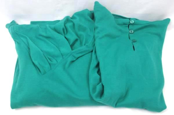 Lot of 2 Marie St Moritz Teal Green Shirts Tops Long Short Sleeve Women's Size M