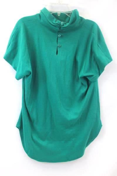 Lot of 2 Marie St Moritz Teal Green Shirts Tops Long Short Sleeve Women's Size M