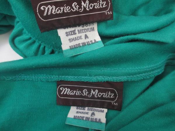Lot of 2 Marie St Moritz Teal Green Shirts Tops Long Short Sleeve Women's Size M