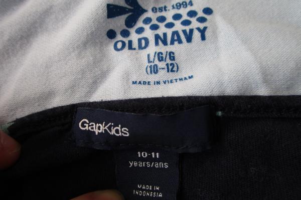 Lot of 2 Multi-Colored Girls Shirts By Gap Kids & Old Navy Size 10/12