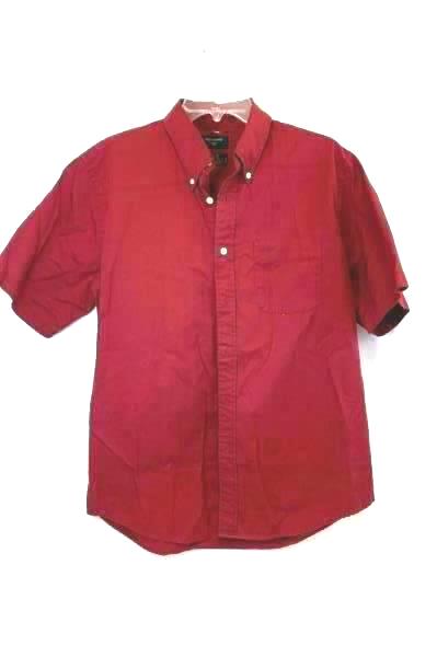 Lot of 2 Dockers Old Navy Men's Red Short Sleeves Button Up Shirts Size Large