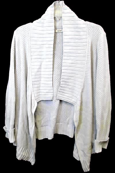 Cardigan Old Navy White Long Sleeve Knitted Cuffs Women's Size Large