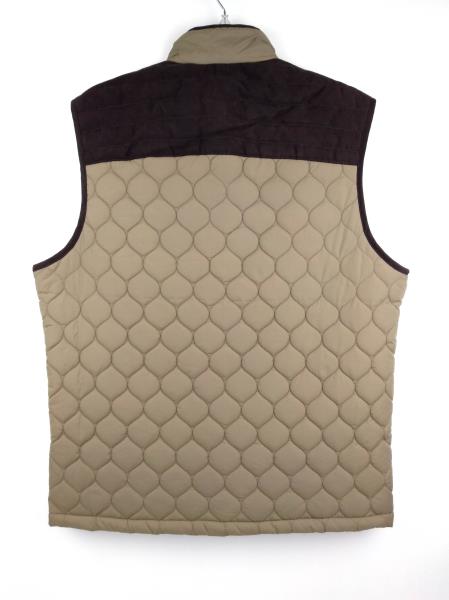 TASSO ELBA Brown Quilted Outerwear Insulated Vest Faux Suede Men's M ~ NWT $110