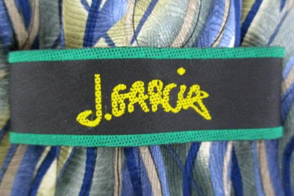 J. GARCIA Green Silk Neck Tie CAPILLARIES Collection Thirty-Five