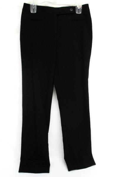 Women's Outfit Opened Front Blouse Floral Size S Dressbarn Black Slacks Size 6