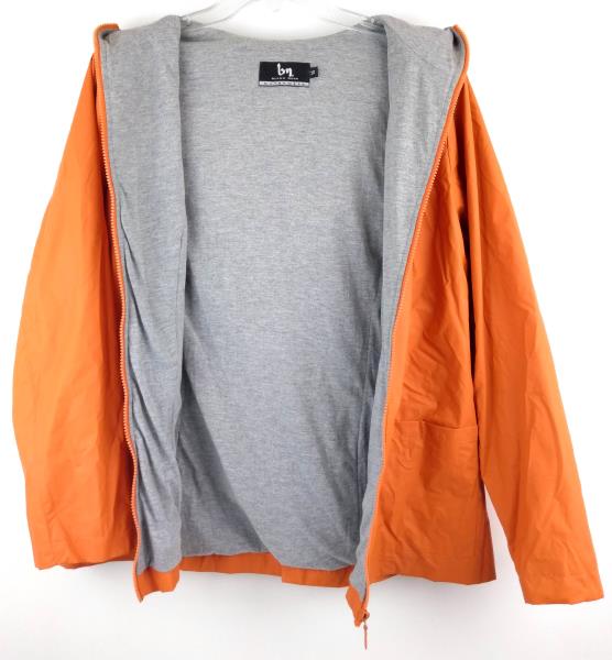 BLANC NOIR Orange PVC Raincoat Waterproof Zip Up Rain Jacket Women's M