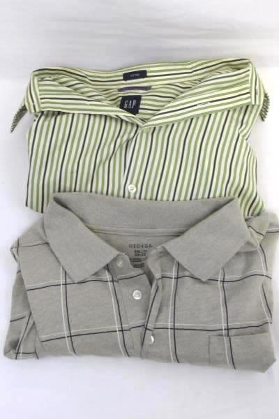 Lot of 2 Men's Multi-Colored Casual Button Up Shirts By Gap & George Size XXL