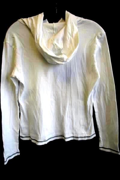 Shirt w/ Hood By Majestic Threads White Trail Blazers Women's Junior's Sz L