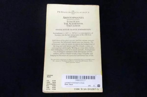 Aristophanes: Lysistrata The Acharnians The Clouds Penguin Classics PB 1973/1986