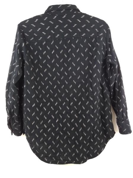 MADEWELL Black / Gold Ikat Print Oversized Ex-Boyfriend Shirt #G1066 ~ Sz XS