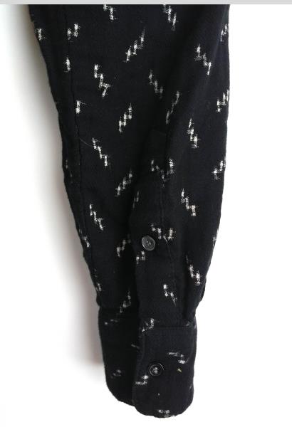 MADEWELL Black / Gold Ikat Print Oversized Ex-Boyfriend Shirt #G1066 ~ Sz XS