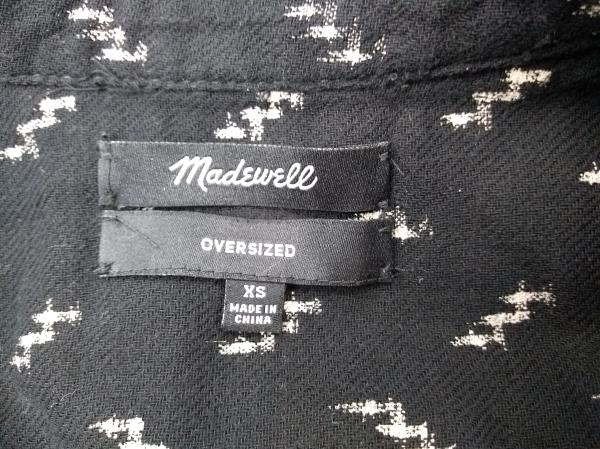 MADEWELL Black / Gold Ikat Print Oversized Ex-Boyfriend Shirt #G1066 ~ Sz XS