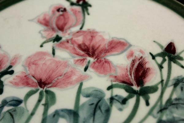 Decorative Stove Hot Plate Pad Hand Made By Cos White Green Pink Floral
