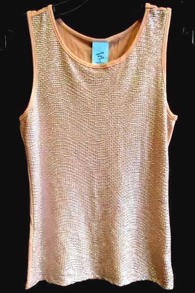 Women's Peach Pink Tank Top Blouse by H.I.P. Size Small Soft Metallic Look
