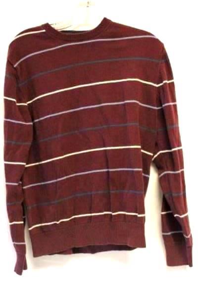 Men's Multi-Colored Striped Long Sleeve Shirt By IZOD Size M 100% Cotton