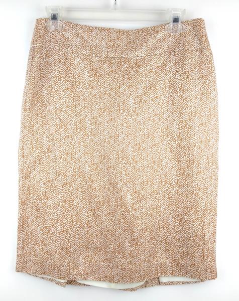 BANANA REPUBLIC Beige Career Pencil Skirt Rayon Linen Blend Sz 6 NWT $89.50