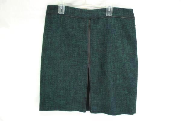 Liz Claiborne Women's Front Slit Skirt Business/Office Green & Blue Speckle 16
