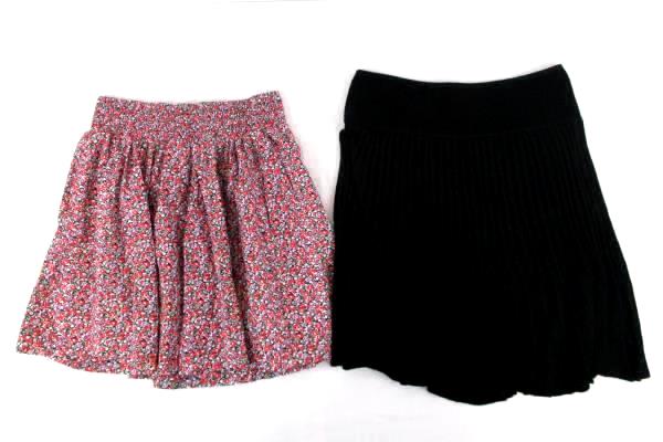 Lot 2 Women Skirts Fun High Waist Pink Max Studio Black Floral Back to School S