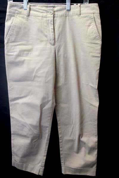 Women's Beige Pants By Talbots Size 6P Cuffed legs Pockets Belt Loops