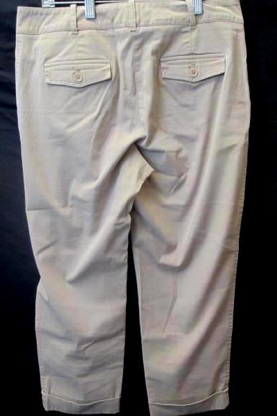 Women's Beige Pants By Talbots Size 6P Cuffed legs Pockets Belt Loops