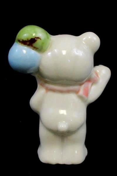 Vintage Lot of 2 Baby Decor Hand Painted Porcelain Baby Shoe Teddy Bear Balloons