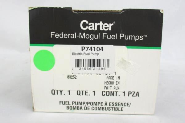 Carter Federal Mogul Fuel Pump Electrical Fuel P74104 New In Box
