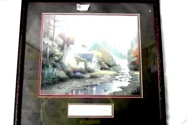 Vintage Thomas Kinkade Painting 1999 Forest Chapel Print Lightpost Publishing