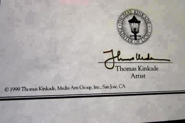 Vintage Thomas Kinkade Painting 1999 Forest Chapel Print Lightpost Publishing