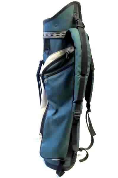Lot of 11 Assorted Golf Clubs with Green And Black Golf Bag By Bennington