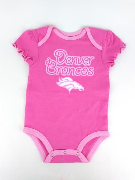 NFL TEAM APPAREL BRONCOS One Piece Bodysuit 2-pk Orange & Pink 6-9 Months