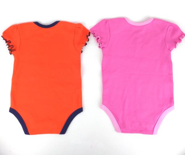 NFL TEAM APPAREL BRONCOS One Piece Bodysuit 2-pk Orange & Pink 6-9 Months