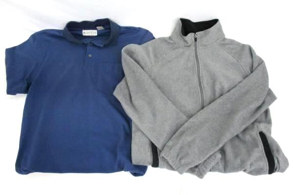 Lot of 2 - Grand Slam Golf Polo Shirt & Starter Fleece Zip Up Sweater Men's M