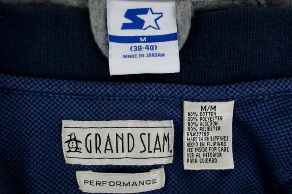 Lot of 2 - Grand Slam Golf Polo Shirt & Starter Fleece Zip Up Sweater Men's M