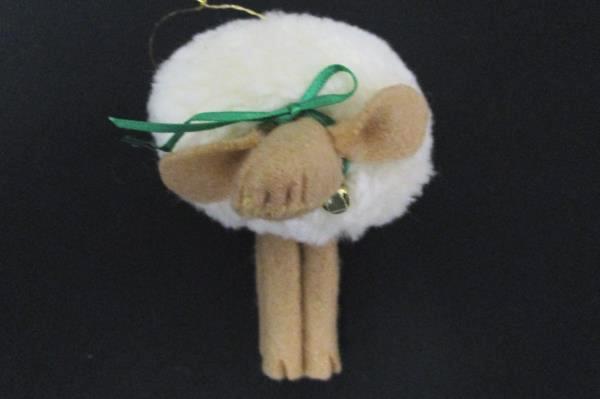 Lot of 5 Handmade Rustic Decor Clothespin Reindeer & Sheep Christmas Ornaments