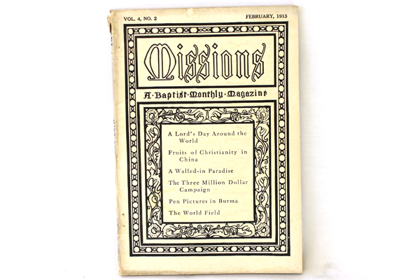 Missions Baptist Monthly Magazine Antique Book February 1913 Vol. 4 No. 2